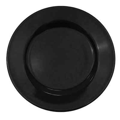 CAC China LV-16-BLK 10.5" Dia. Black Ceramic Round Las Vegas Plate (1 Dozen)