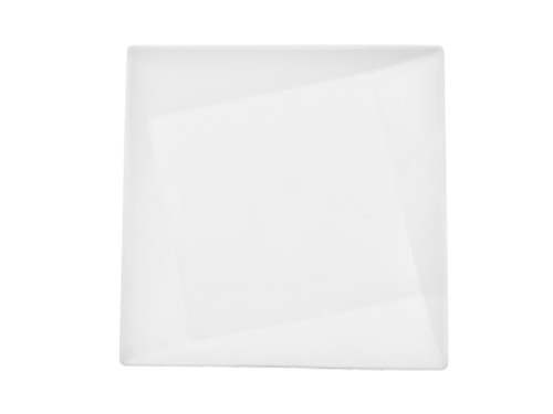 CAC China QZT-23 Super White Porcelain Square Crystal Plate (1 Dozen)