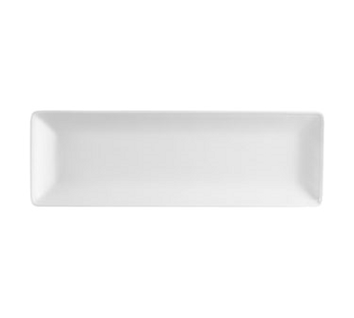 CAC China LON-33 Bone White Porcelain Rectangular Long Island Platter (3 Dozen Per Case)