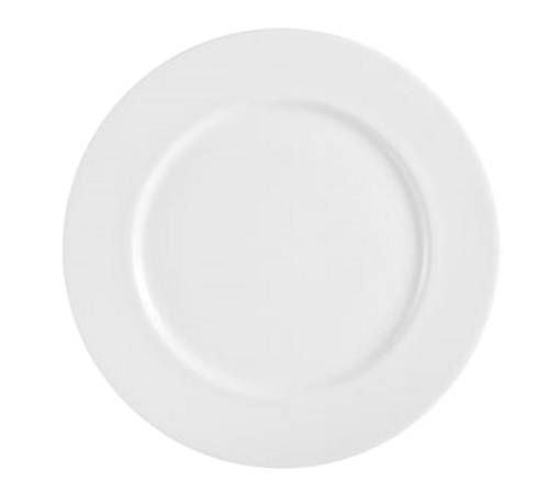 CAC China MAJ-20 11" Dia. White Bone China Round Majesty Plate (1 Dozen)