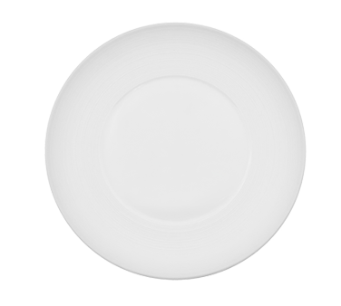 CAC China TST-W22 8.25" Dia. Super White Porcelain Round Transitions Plate (2 Dozen Per Case)