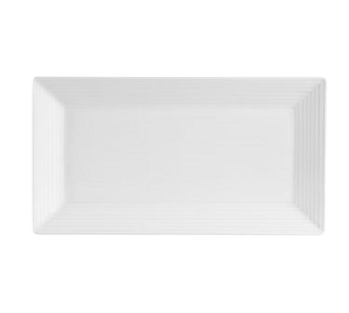 CAC China CBS-RT13 Super White Porcelain Rectangular Cambridge Platter (1 Dozen)