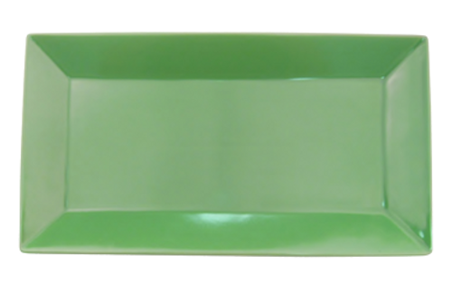 CAC China KC-13-G Green Ceramic Rectangular Color Arts Platter (1 Dozen)