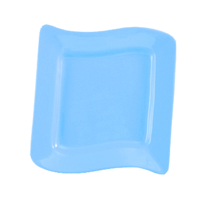 CAC China SOH-16-LBU Ceramic Square Soho Plate (1 Dozen)