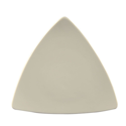 CAC China TRG-7 Super White Porcelain Ceramic Triangular Festiware Plate (3 Dozen Per Case)