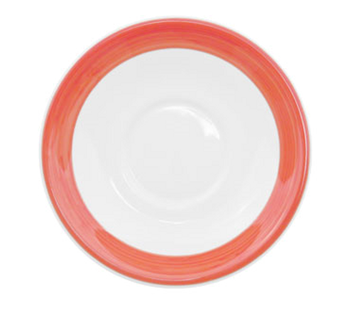 CAC China R-2-R 6" Dia. Red Ceramic Round Rainbow Saucer (3 Dozen Per Case)