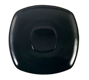 CAC China KC-2-BLK 6" L Black Ceramic Square Color Arts Saucer (3 Dozen Per Case)