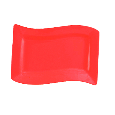 CAC China SOH-14-R Red Ceramic Rectangular Soho Platter (1 Dozen)