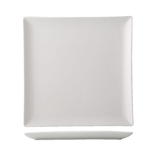 CAC China VCT-8 Bone White Porcelain Square Victoria Plate (2 Dozen Per Case)
