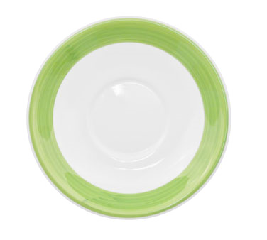 CAC China R-2-G 6" Dia. Green Ceramic Round Rainbow Saucer (3 Dozen Per Case)