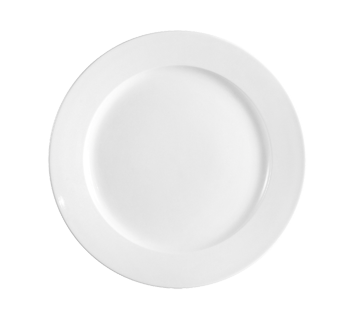 CAC China FR-8 9" Dia. European White Ceramic Round Franklin Plate (2 Dozen Per Case)