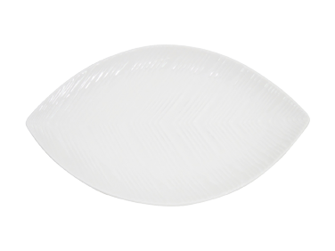 CAC China LFD-12 Bone White Porcelain Leaf Accessories Dish (1 Dozen)