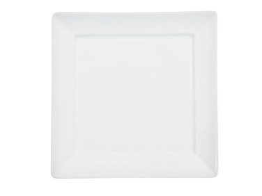 CAC China F-SQ6 Bone White Porcelain Square Paris-French Plate (3 Dozen Per Case)
