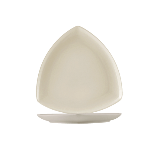 CAC China REC-CT8 American White Ceramic Triangular REC Plate (2 Dozen Per Case)