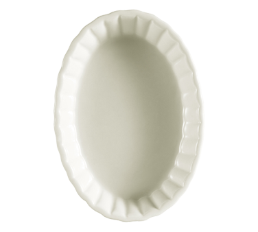 CAC China SFV-12 10 Oz. Bone White Ceramic Oval Souffle Baking Dish (3 Dozen Per Case)