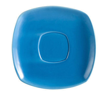 CAC China KC-2-PCK 6" L Peacock Ceramic Square Color Arts Saucer (3 Dozen Per Case)