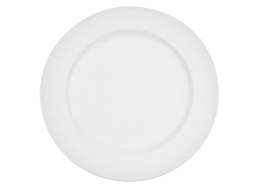 CAC China HMY-7 Super White Porcelain Round Crystal Plate (3 Dozen Per Case)