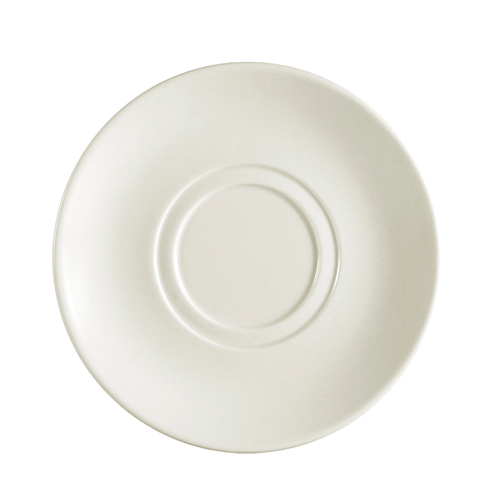 CAC China FR-57 6.88" Dia. European White Ceramic Round Franklin Saucer (3 Dozen Per Case)