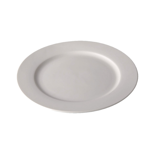 CAC China GW-9 9.75" Dia. Bone White Porcelain Round Great Wall Plate (2 Dozen Per Case)