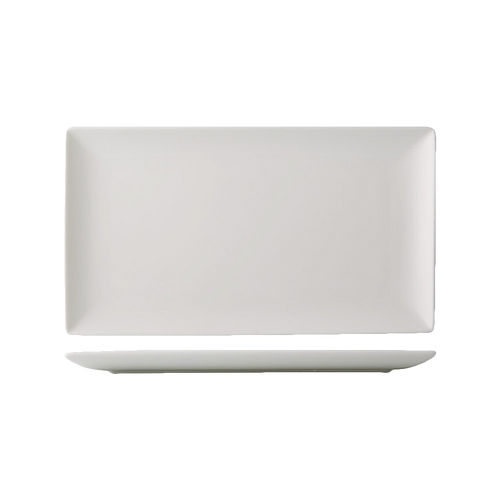 CAC China VCT-13 Bone White Porcelain Rectangular Victoria Platter (1 Dozen)