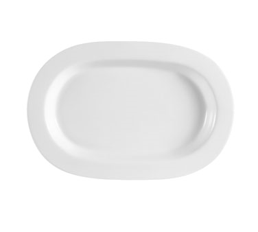 CAC China RCN-14 Super White Porcelain Free Form Clinton Platter (1 Dozen)
