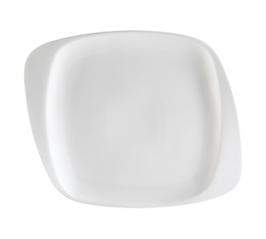 CAC China WH-20 Bone White Porcelain Square White Pearl Plate (1 Dozen)