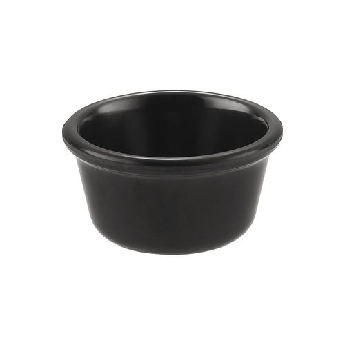 CAC China MRKF-4-BLK 4 Oz. Black Round Plastic Ramekin (8 Dozen Per Case)
