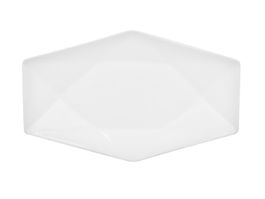 CAC China QZT-12 Super White Porcelain Rectangular Crystal Platter (2 Dozen Per Case)