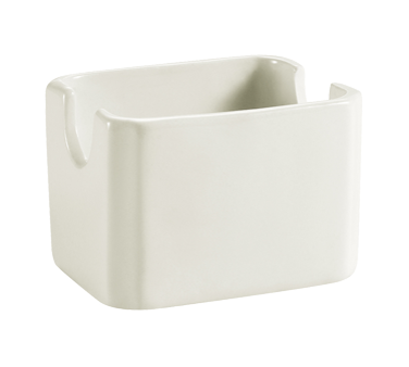 CAC China HSP-7-AW American White Ceramic Rectangular Accessories Sugar Packet Holder (3 Dozen Per Case)