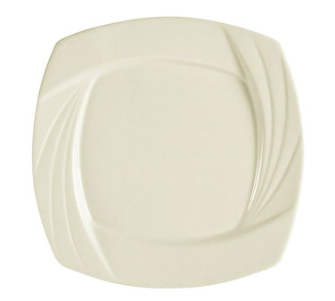 CAC China GAD-SQ6 Bone White Porcelain Square Garden State Plate (3 Dozen Per Case)