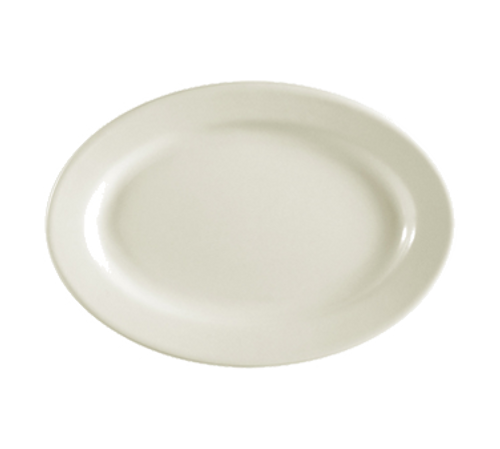 CAC China REC-33 American White Ceramic Oval REC Platter (3 Dozen Per Case)