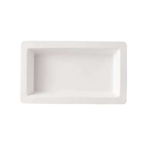 CAC China TSP-21 38 Oz. Super White Porcelain Rectangular Accessories Tray (1 Dozen)