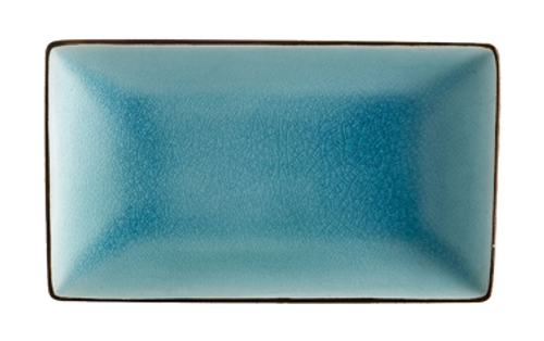 CAC China 666-33-BLU Lake Blue Ceramic Rectangular Japanese Style Platter (3 Dozen Per Case)