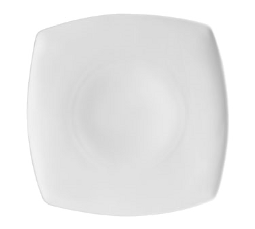 CAC China RCN-FS5 Super White Porcelain Square Clinton Plate (3 Dozen Per Case)