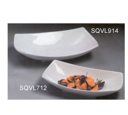 American Metalcraft SQVL712 37 Oz. Ceramic White Rectangular Prestige Squoval Bowl
