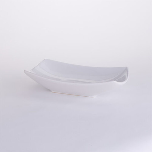 American Metalcraft SQVL712 37 Oz. Ceramic White Rectangular Prestige Squoval Bowl