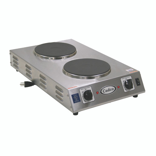 Cadco CDR-2CFB-E 13.5" Watts x 4.13" H x 22.75" D Hea Voltsy Duty Stainless Steel Electric Countertop Portable Hot Plate - 120 Volts