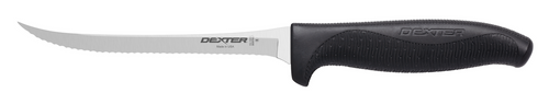 Dexter 24303B 5.5" Scalloped Edge Utility Knife with Black Handle