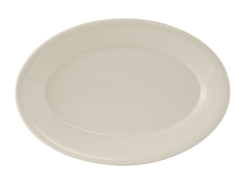Tuxton TRE-043 Ceramic American White/Eggshell Oval / Oblong Platter (1 Dozen)