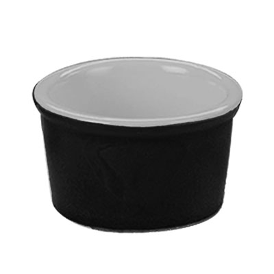 CAC China RKF-25-BLK 2.5 Oz. Black Round Ceramic RKF Ramekin (4 Dozen Per Case)