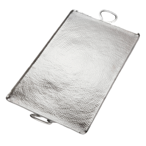 American Metalcraft G30 30.75" W x 16.25" D x 1.75" H Large Rectangular Hammered Stainless Steel Griddle Plate