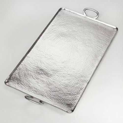American Metalcraft G30 30.75" W x 16.25" D x 1.75" H Large Rectangular Hammered Stainless Steel Griddle Plate