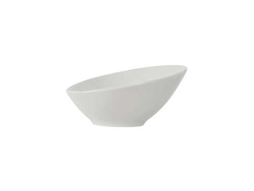Tuxton GLP-403 6" 8 Oz. Porcelain Porcelain White Slanted Mini Slant Bowl (1 Dozen)