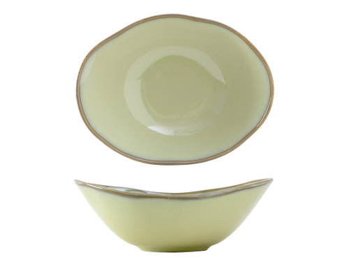 Tuxton Gas-403 20 Oz. Ceramic Sagebrush Oval Capistrano Bowl (1 Dozen)