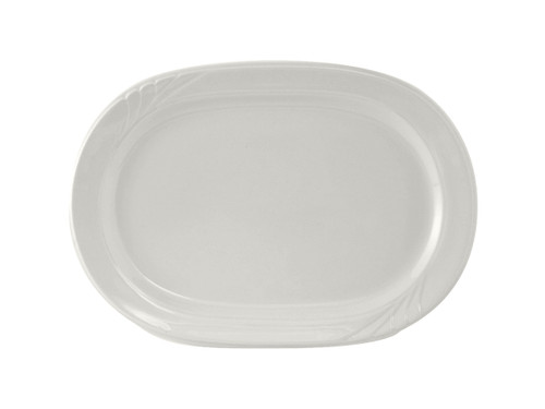 Tuxton YPH-117 Porcelain Porcelain White Oval RacetRack Platter (1 Dozen)