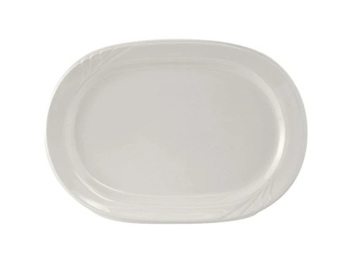 Tuxton YPH-117 Porcelain Porcelain White Oval RacetRack Platter (1 Dozen)