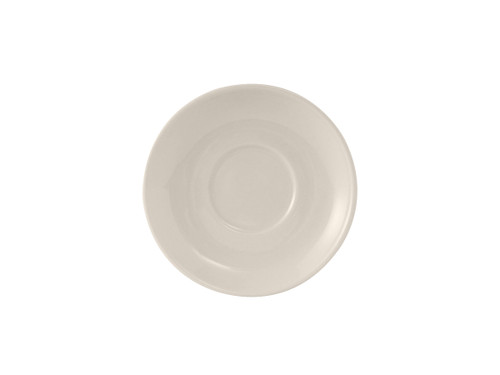 Tuxton TRE-036 5" Ceramic American White/Eggshell Round Demitasse Saucer (3 Dozen Per Case)