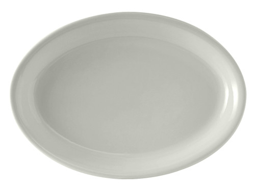 Tuxton BWH-1552 Ceramic White Oval Platter (6 Each Per Case)