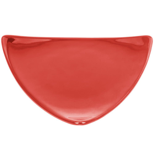 CAC China TRG-16-R Red Ceramic Triangular Festiware Plate (1 Dozen)