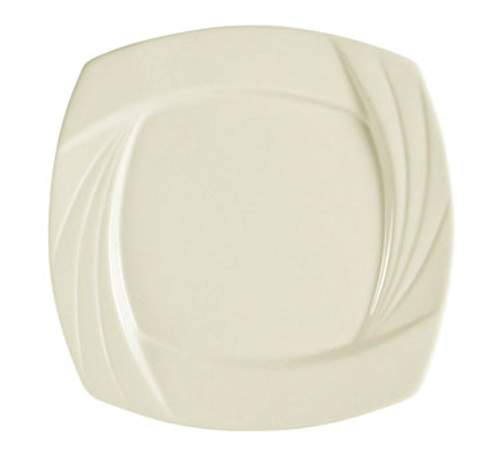 CAC China GAD-SQ7 Bone White Porcelain Square Garden State Plate (3 Dozen Per Case)